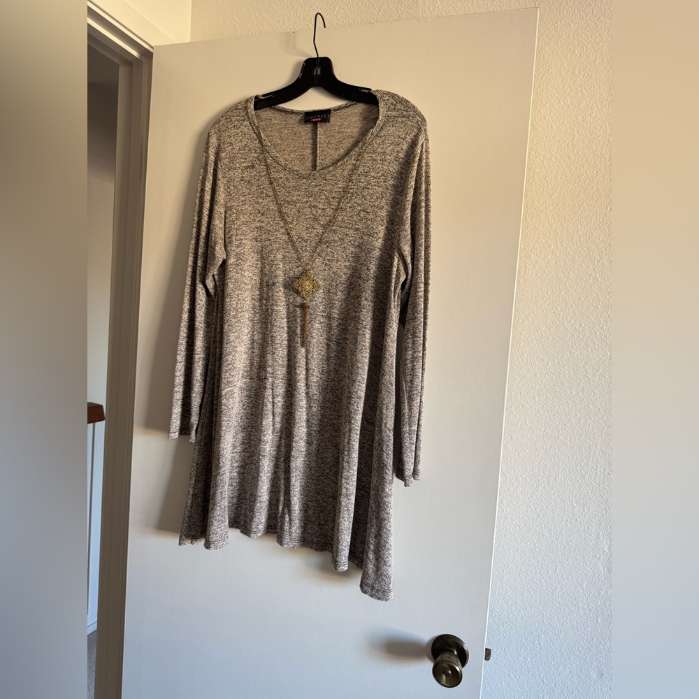 Discreet women’s long sleeve A line dress, size 1x